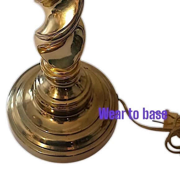 Brass Candlestick Bouillette Lamp Light SINGLE Arm Spiral Twist Base HEAVY Vtg. - Picture 4 of 16